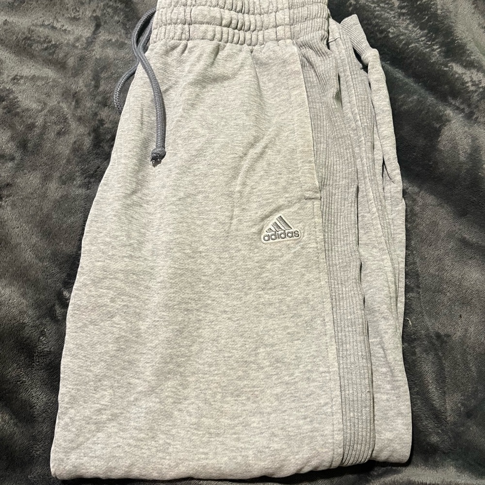 Adidas Gray Sweatpants Relaxed Fit Cotton Blend